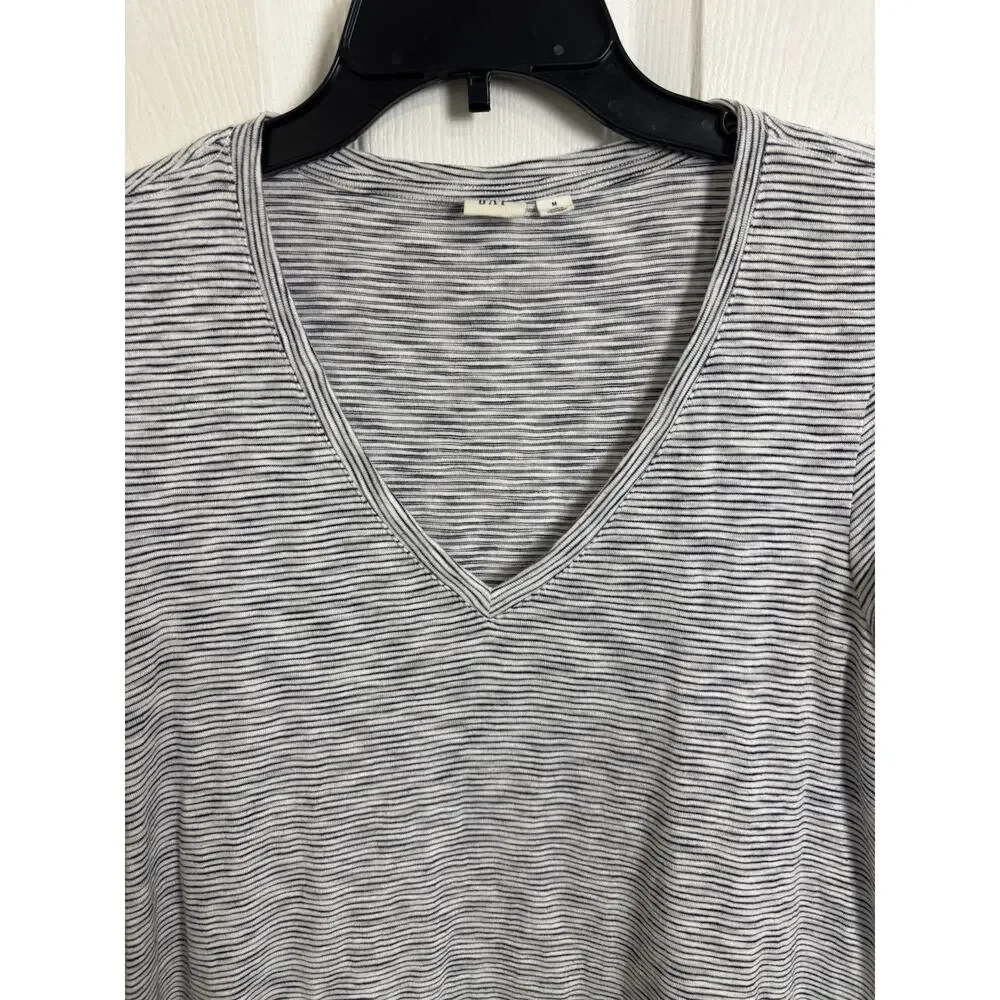 Gap Navy White Striped V-Neck T-Shirt Dress M Nautical Beach Vacation Coastal